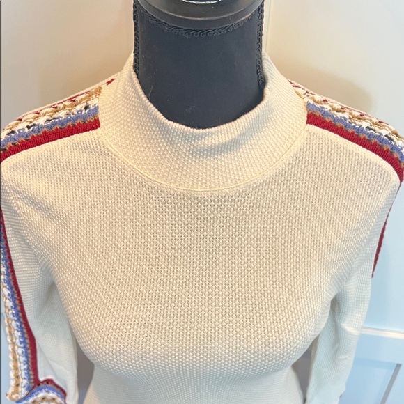 SOLD NWT Free People Cream Textured Knit Top - Picture 6 of 7